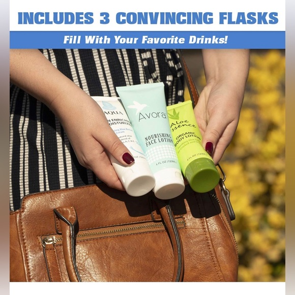 Hidden Lotion Flask, Sneak Alcohol Anywhere, 3-Pack - Picture 2 of 10